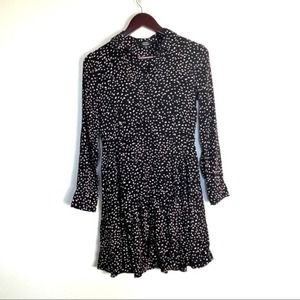 Paris Atelier & Other Stories Pink Dot Black Dress Size 4